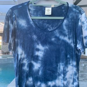 NWT Blue Tie Dye Pleated Sleeve Size M